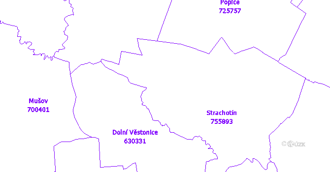 Katastrální mapa Strachotín