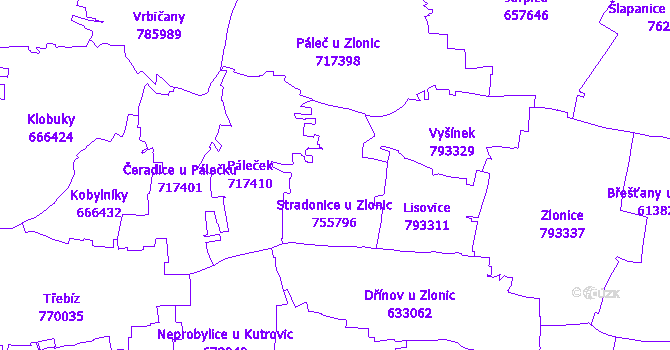 Katastrální mapa Stradonice