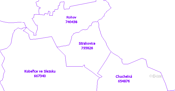 Katastrální mapa Strahovice