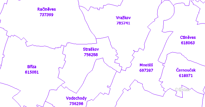 Katastrální mapa Straškov-Vodochody