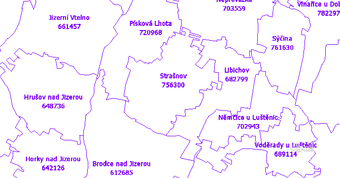 Katastrální mapa Strašnov