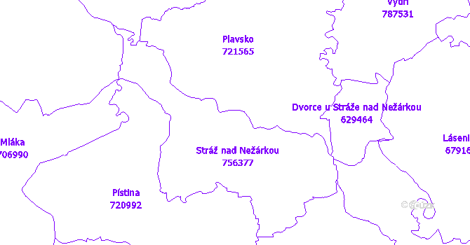 Katastrální mapa Stráž nad Nežárkou