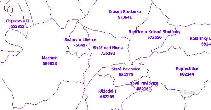 Katastrální mapa Stráž nad Nisou