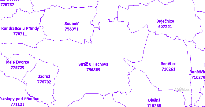 Katastrální mapa Stráž