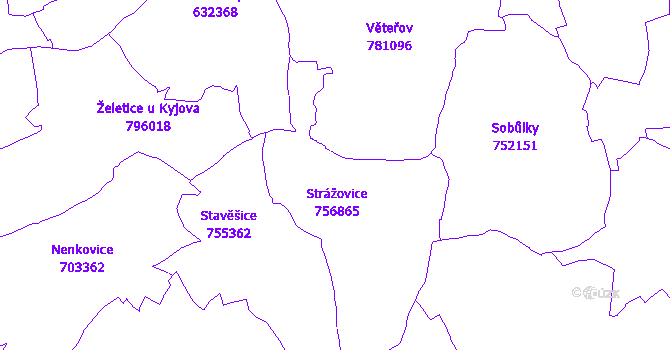 Katastrální mapa Strážovice