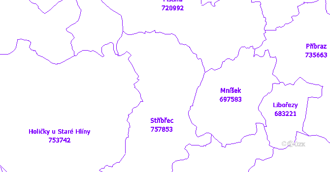 Katastrální mapa Stříbřec