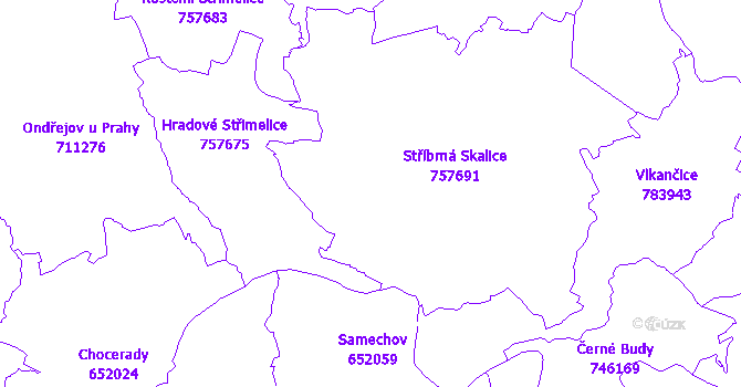Katastrální mapa Stříbrná Skalice