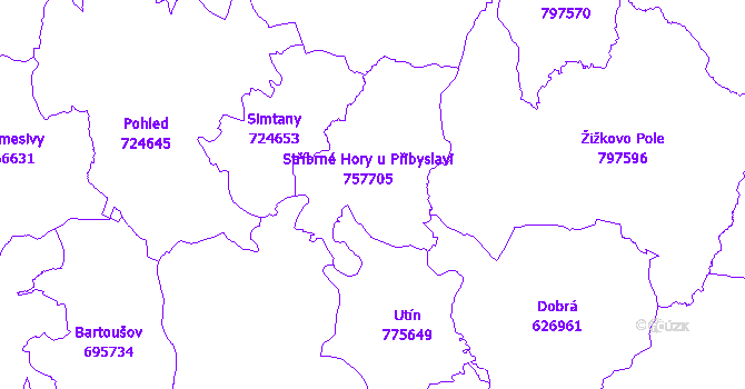 Katastrální mapa Stříbrné Hory