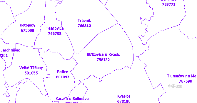 Katastrální mapa Střížovice