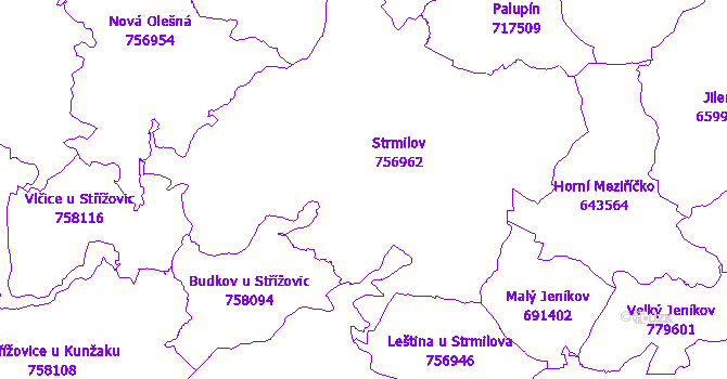 Katastrální mapa Strmilov
