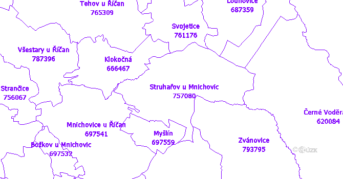 Katastrální mapa Struhařov