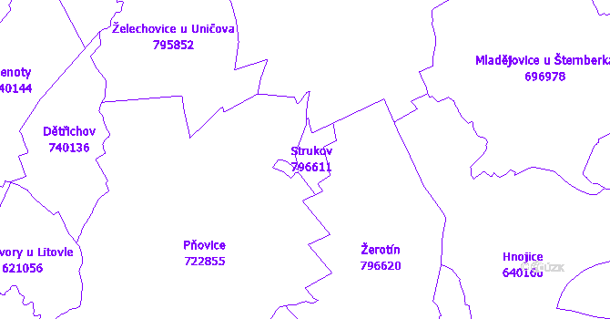 Katastrální mapa Strukov