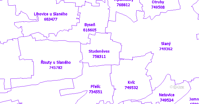 Katastrální mapa Studeněves