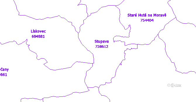 Katastrální mapa Stupava
