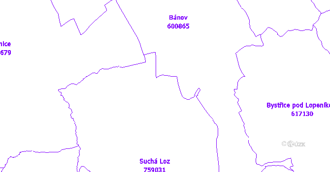 Katastrální mapa Suchá Loz