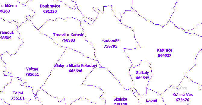 Katastrální mapa Sudoměř