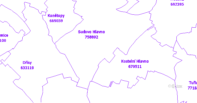 Katastrální mapa Sudovo Hlavno
