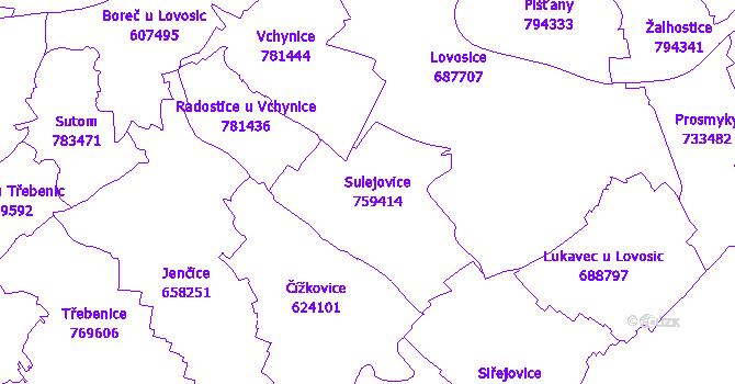 Katastrální mapa Sulejovice
