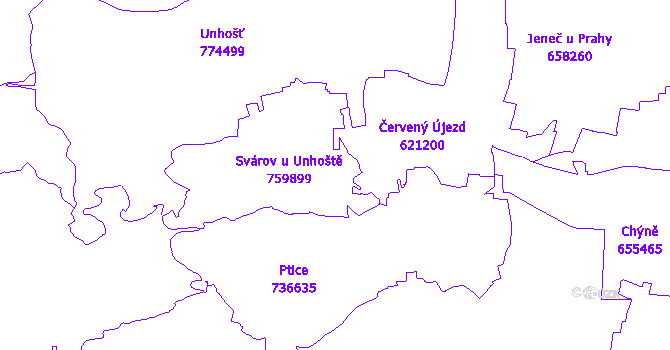 Katastrální mapa Svárov
