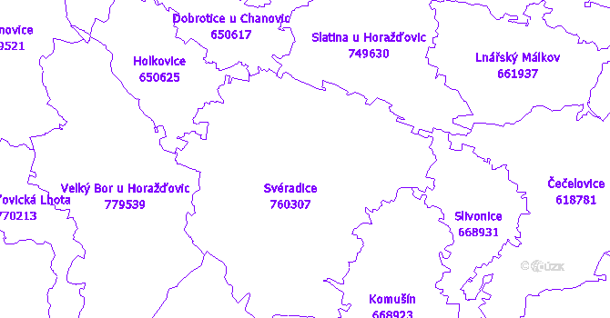 Katastrální mapa Svéradice