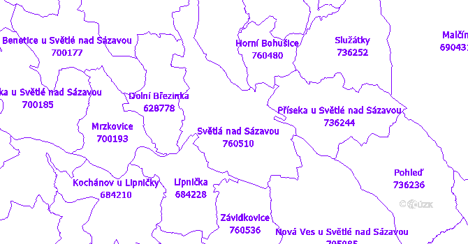 Katastrální mapa Světlá nad Sázavou