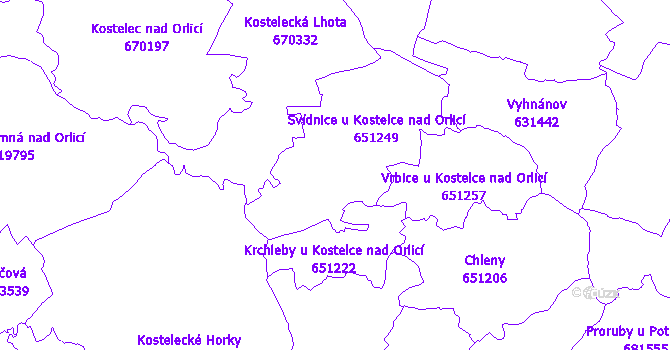 Katastrální mapa Svídnice