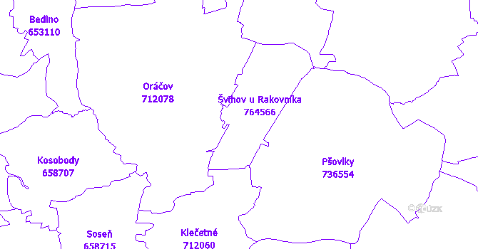 Katastrální mapa Švihov