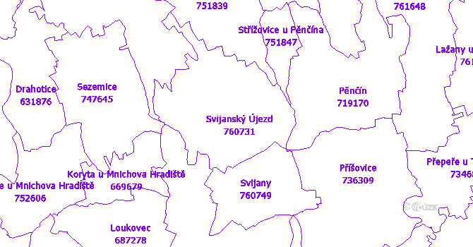 Katastrální mapa Svijanský Újezd