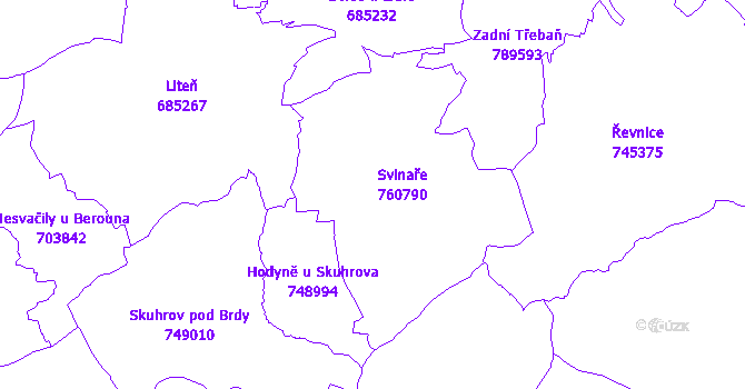 Katastrální mapa Svinaře