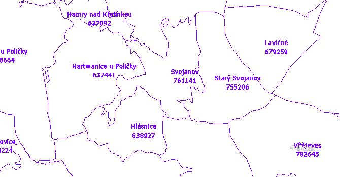 Katastrální mapa Svojanov