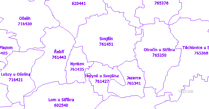 Katastrální mapa Svojšín
