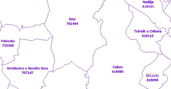 Katastrální mapa Svor