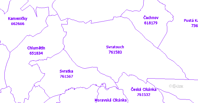Katastrální mapa Svratouch