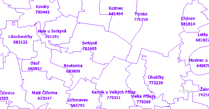 Katastrální mapa Svrkyně