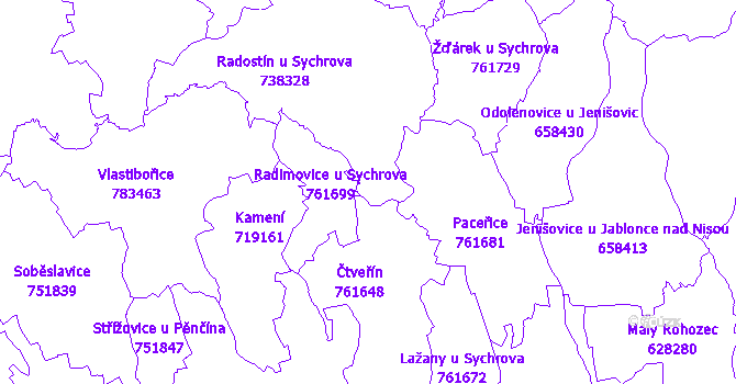 Katastrální mapa Sychrov