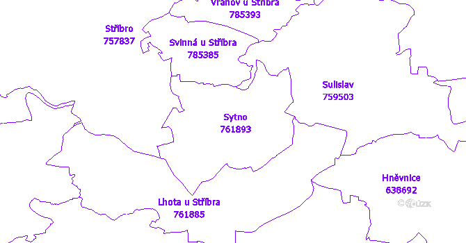 Katastrální mapa Sytno