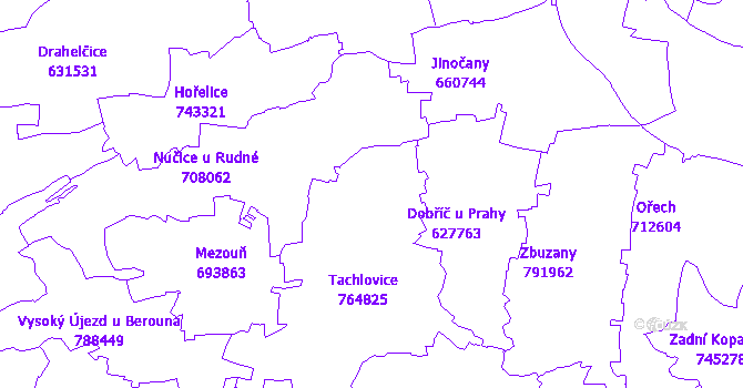 Katastrální mapa Tachlovice