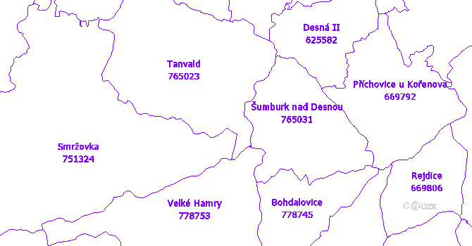 Katastrální mapa Tanvald