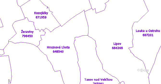 Katastrální mapa Tasov
