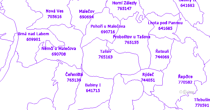 Katastrální mapa Tašov