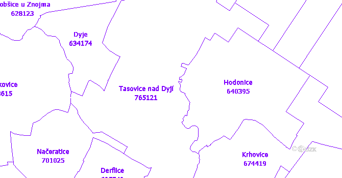Katastrální mapa Tasovice