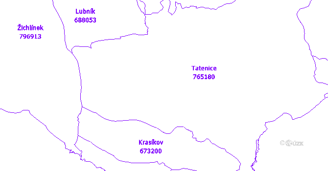 Katastrální mapa Tatenice