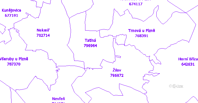 Katastrální mapa Tatiná