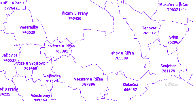 Katastrální mapa Tehov