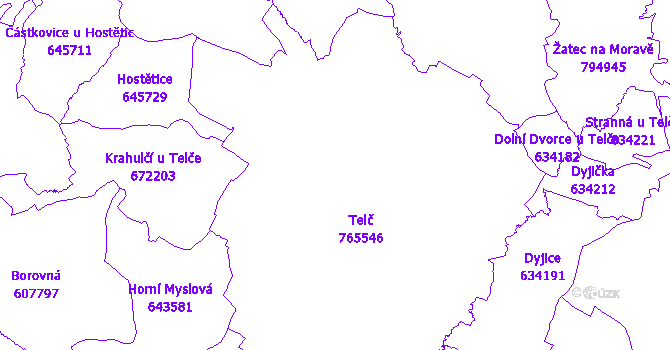 Katastrální mapa Telč