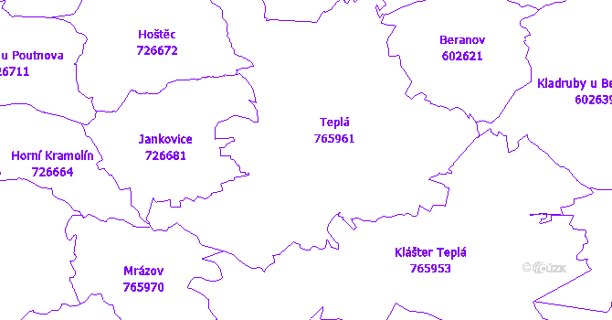 Katastrální mapa Teplá