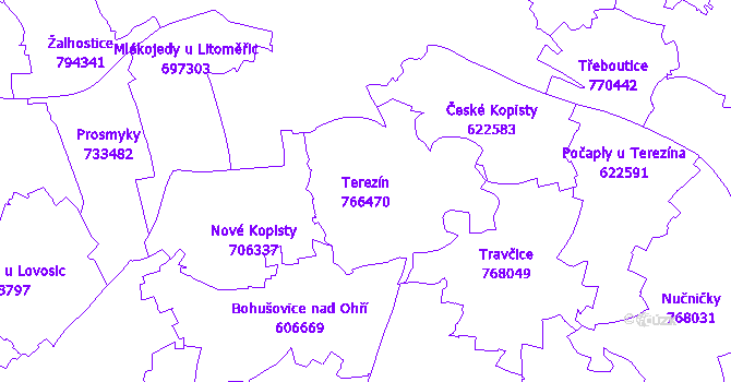 Katastrální mapa Terezín