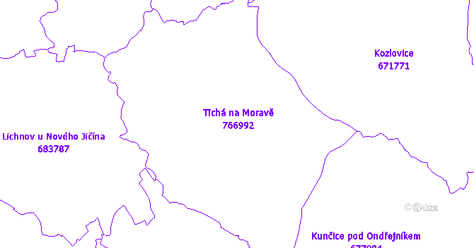 Katastrální mapa Tichá