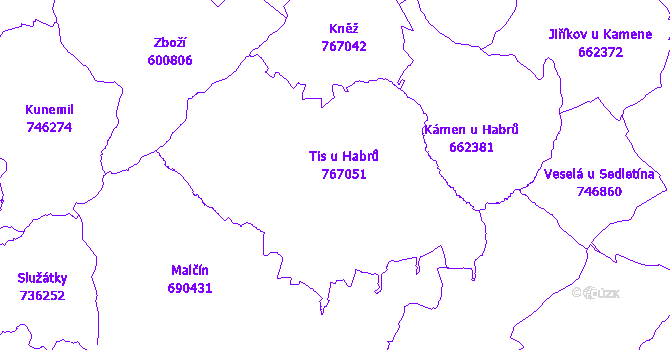 Katastrální mapa Tis