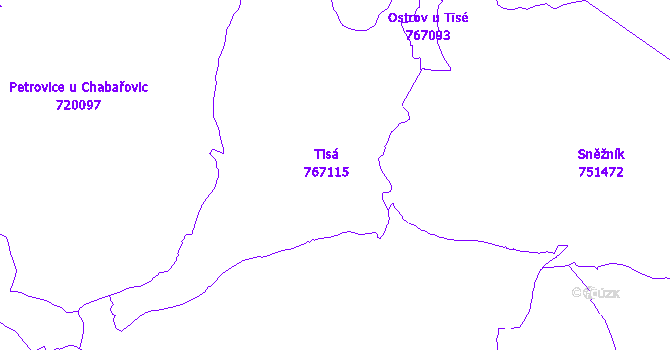 Katastrální mapa Tisá